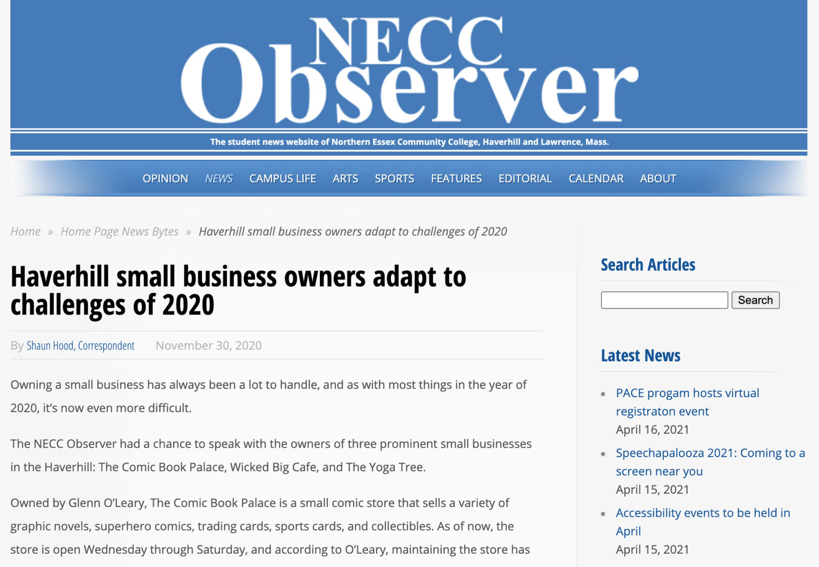 News – NECC Observer – Haverhill Business Owners in the Pandemic
